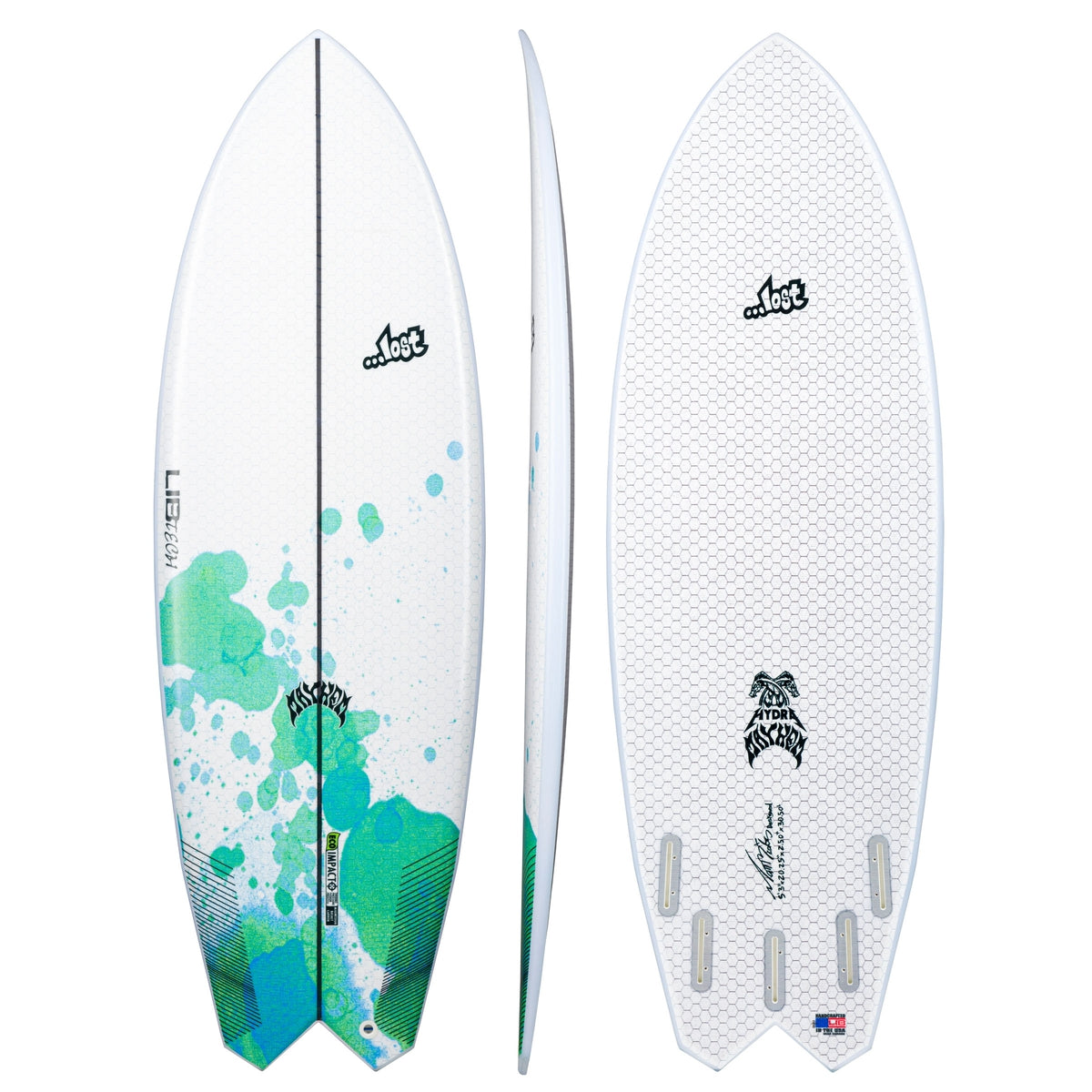 Libtech Lost Hydra 5'3 Surfboard - FCSII Compatible Performance Shortboard for All Wave Conditions | Perfect for Beach Breaks, Small Waves & Daily Surfing