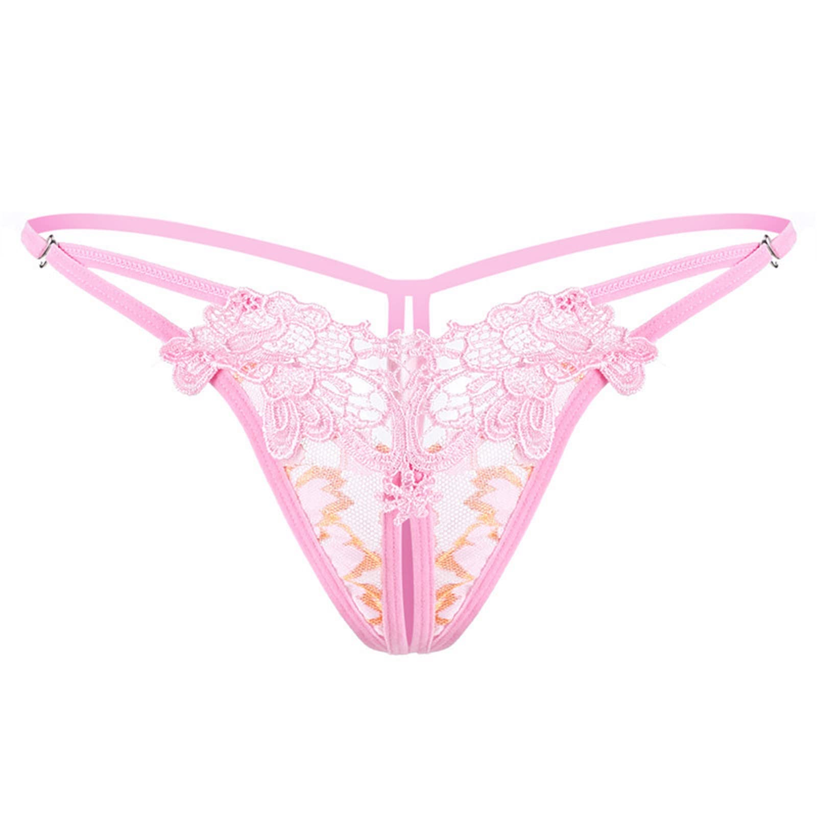 Plus Size Lace Panties for Women - Hollow Embroidered Low Waist Sexy Thong with Side Open Stretch Design | Comfortable Daily Wear & Special Occasion Underwear