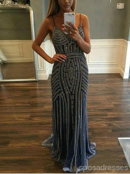 Elegant Beaded Mermaid Rhinestone Long Evening Prom Dresses for Women - Custom Party Gowns for Prom, Homecoming & Special Occasions | Style 18638