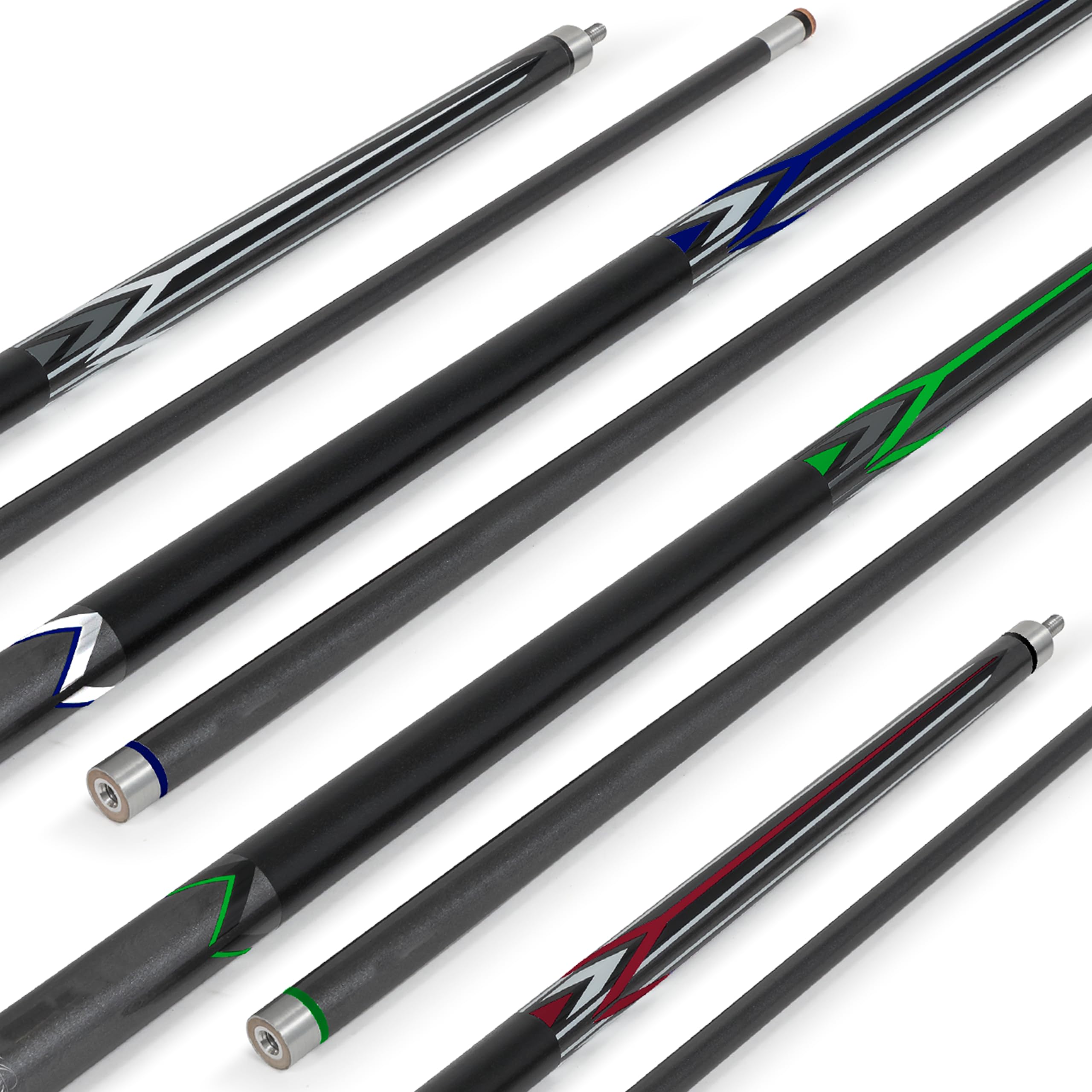 EastPoint Sports Masterton Billiard Cue 4-Pack | 4 Premium 2-Piece 58-Inch Pool Cues with Leather Tips & Micro-Fiber Grips | Perfect for Home Game Rooms, Bars & Professional Tournaments
