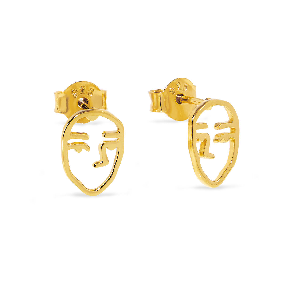 Picasso Stud Gold Earrings for Women - Minimalist 14K Gold Plated Hoop Earrings - Perfect for Everyday Wear, Parties & Gifts