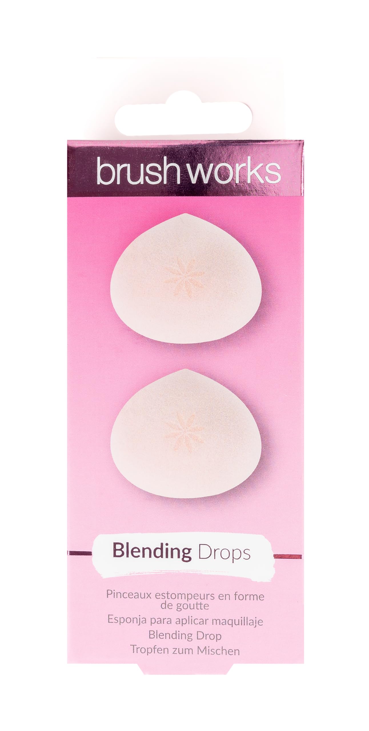 Brushworks Blending Drops Duo Pink - Professional Makeup Blending Drops for Flawless Foundation & Concealer Application | Perfect for Everyday Glam & Photo Shoots