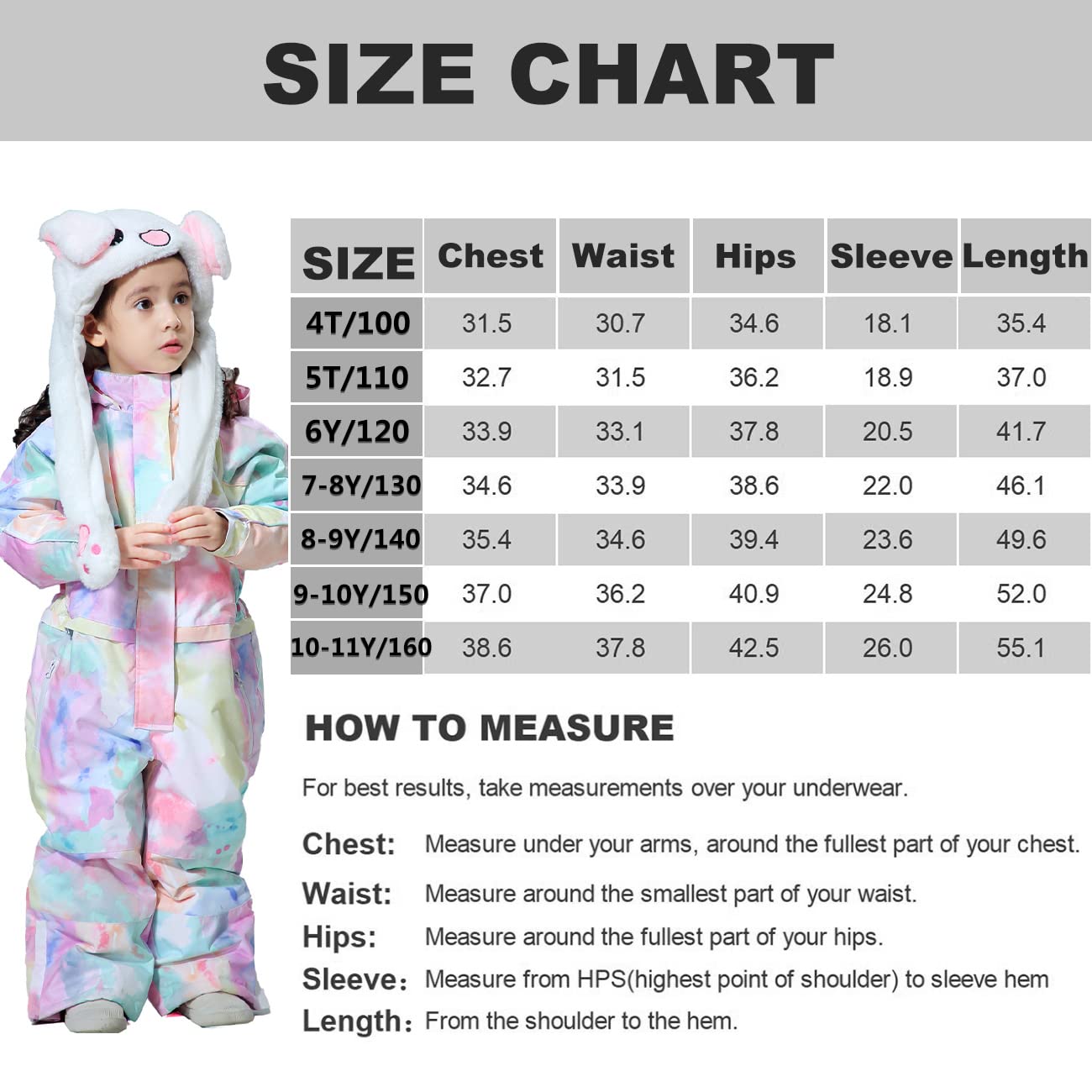 **Kids' Waterproof Snowsuit One-Piece Ski & Snowboard Winter Suit - Warm Insulated Jacket & Pants Set for Boys & Girls - Perfect for Skiing, Snowboarding & Outdoor Winter Play**