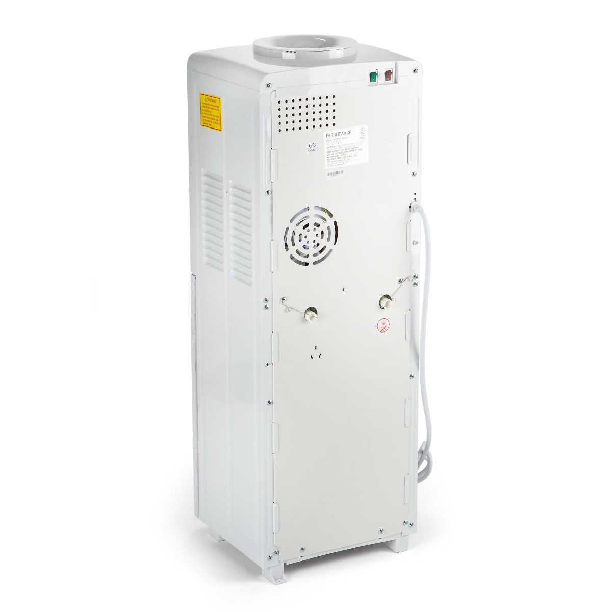 Farberware FW29919 Freestanding Hot and Cold Water Cooler Dispenser - Top Loading Water Dispenser with Storage Cabinet, White | Office, Home & Kitchen Use