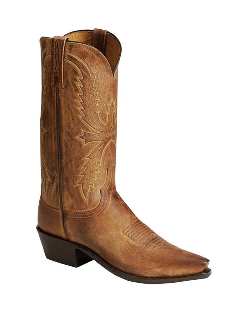 Lucchese N1547.54 Men's CRAYTON Mad Dog Snip Toe Cowboy Boots in Tan - Perfect for Western Rides & Country Events