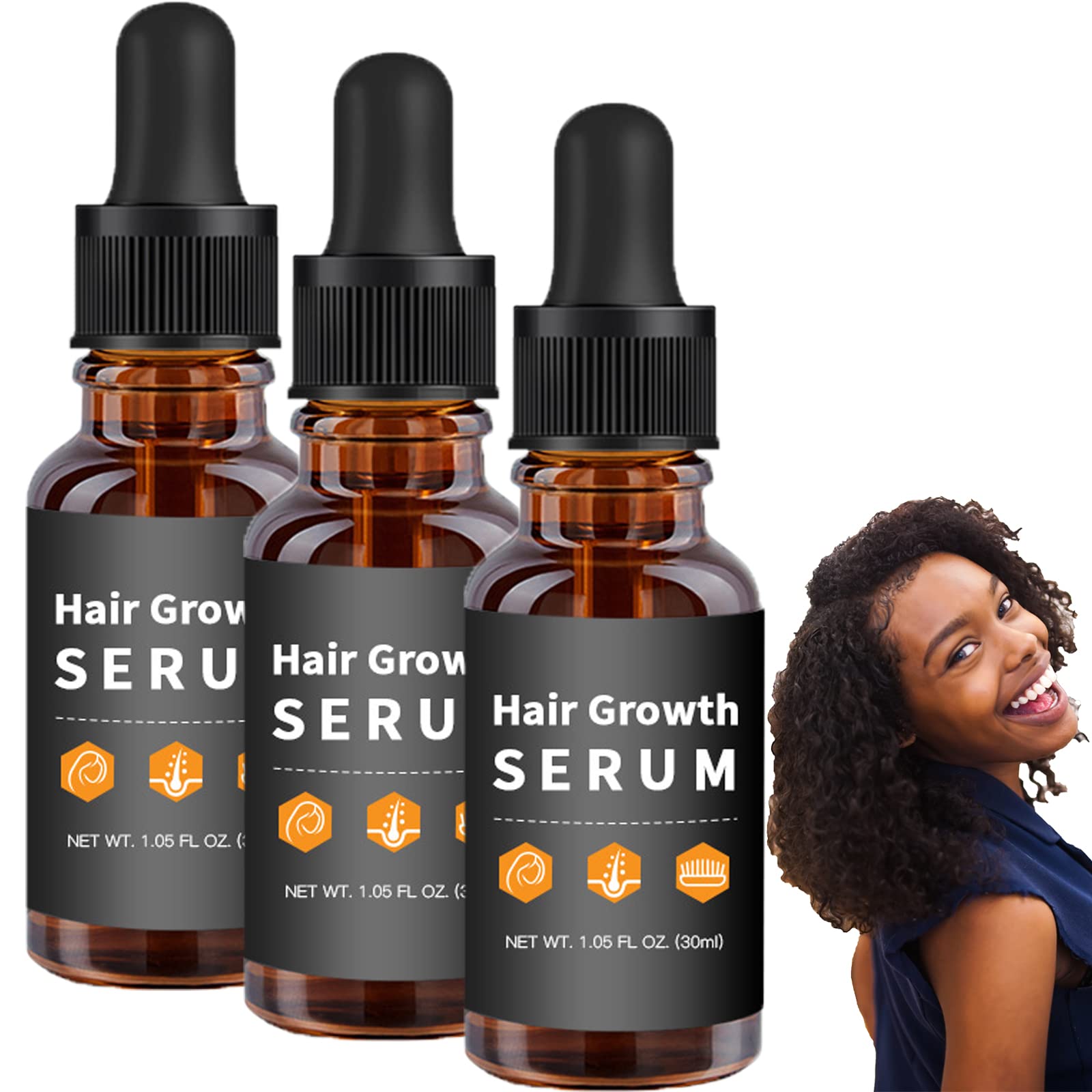 Allurium Hair Growth Serum for Black Women - 30ml Bottle | Natural Thick Hair Regrowth Treatment for Smooth & Healthy Hair | Perfect for Daily Hair Care & Styling Routine