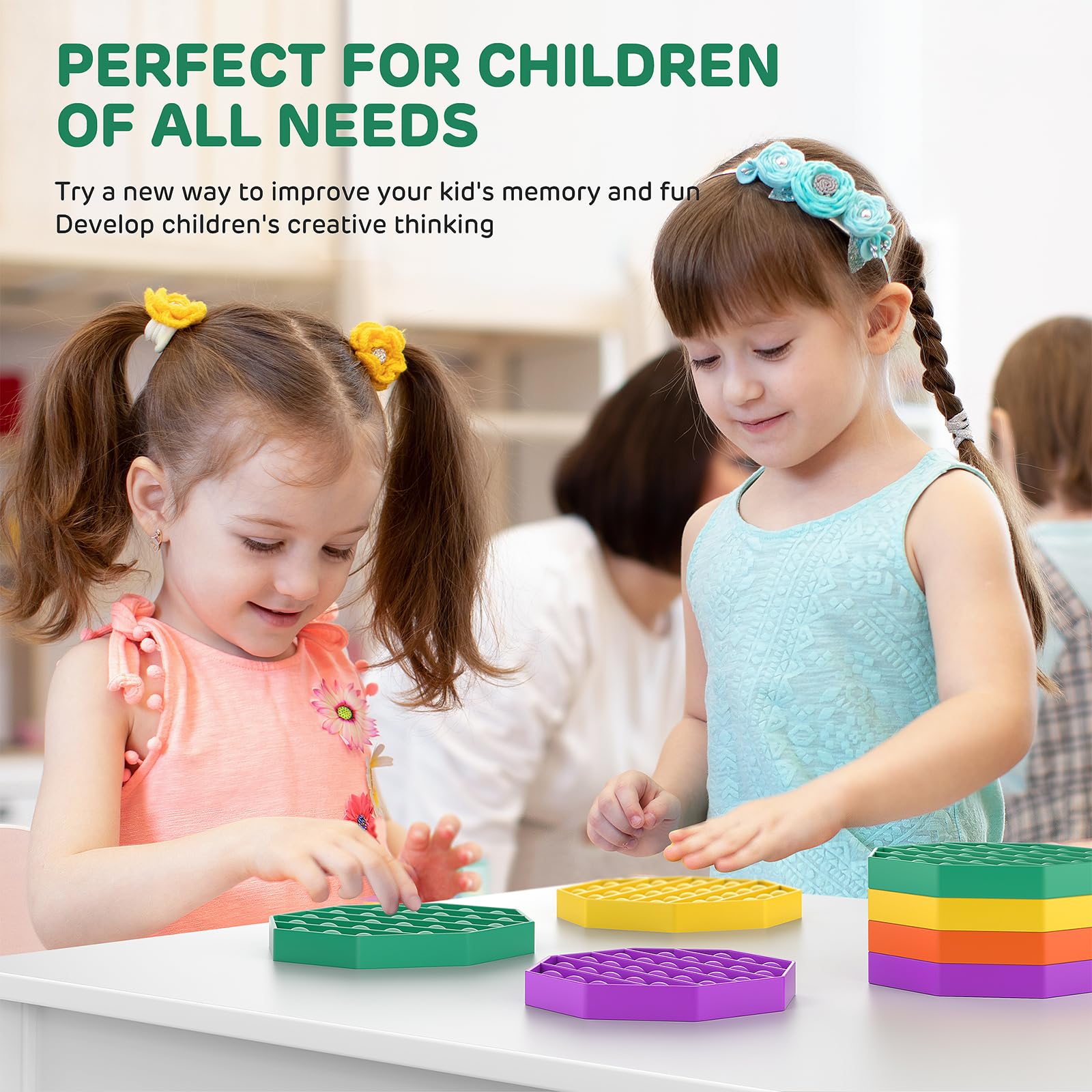 SoulLife 12 Pack Fidget Toys Set - Stress Relief Sensory Toys for Kids & Adults, Push Pop Bubble Poppers Bulk - Perfect for Easter Gifts, Party Favors, Classroom Prizes & Anxiety Relief (Great for ADHD, Autism & Office Stress)