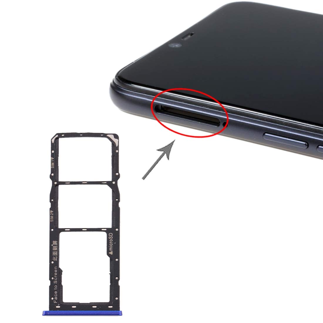 Original Realme 2 SIM Card Tray Replacement - Micro SD & Dual SIM Slot Tray for Realme 2/2 Pro - Perfect for Travel, Business & Data Storage Needs
