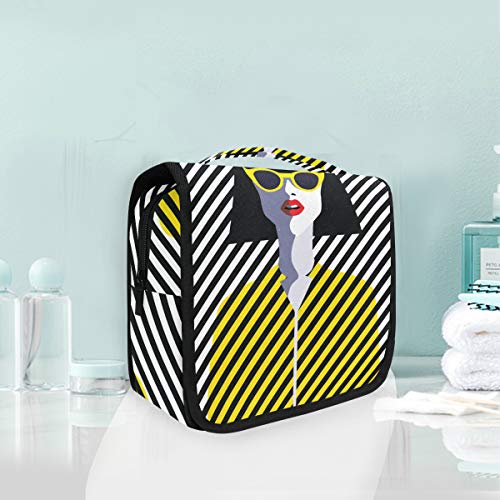 Domook Hanging Travel Toiletry Bag for Women & Men - Waterproof Cosmetic Organizer with Mirror, Makeup Case & Sunglasses Holder - Perfect for Vacation, Gym, Camping & Business Trips