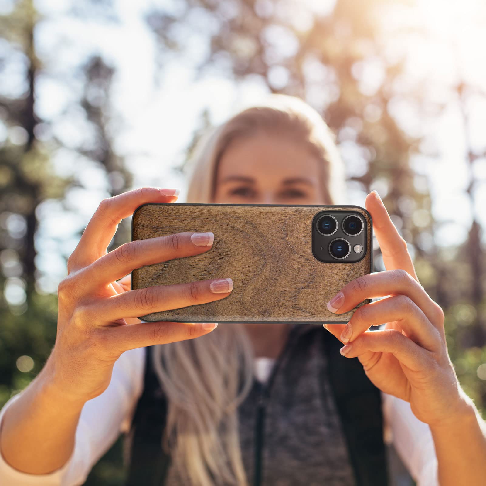 Carveit Real Wood iPhone 11 Pro Max Case - Hard Walnut Wood & Black Soft TPU Shockproof Protective Cover - Durable Wooden Phone Case for Apple iPhone 11 Pro Max - Perfect for Outdoor Adventures & Business Meetings