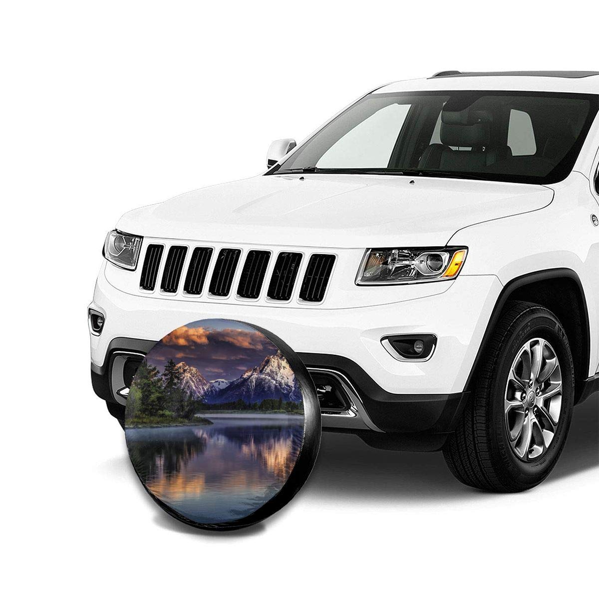 Premium USA Scenic Tire Cover - Mountains, Rivers & Sky Design - Fits 15