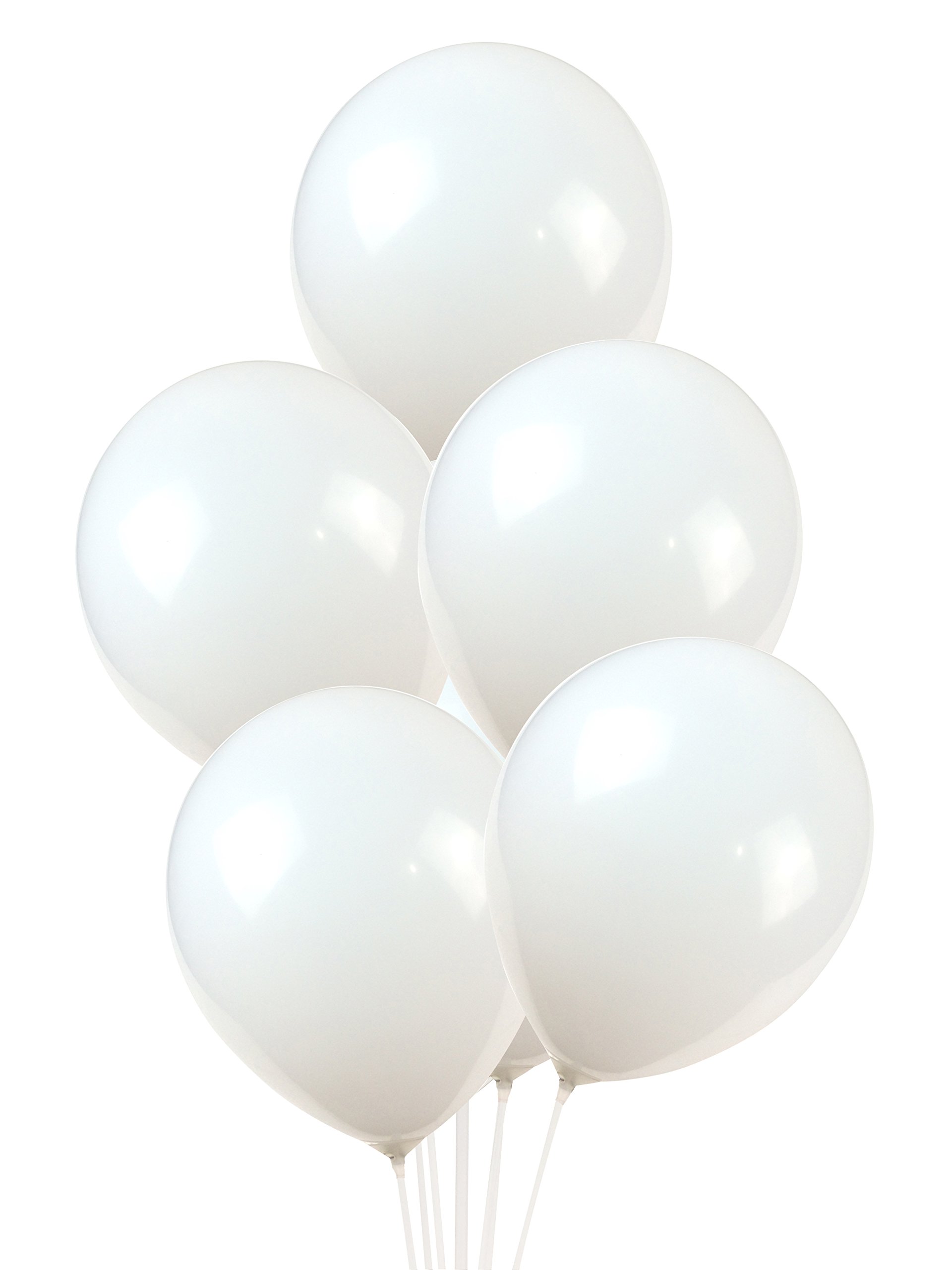 100 Pack White 12 Inch Latex Balloons for Wedding, Birthday Party, Baby Shower & Christmas Decorations - Perfect for Indoor/Outdoor Party Decor, Balloon Arches & Ceiling Displays