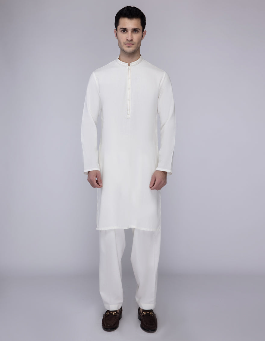Blended Cream Shalwar Kameez by J. Junaid Jamshed - Premium Pakistani Traditional Outfit for Women - Perfect for Weddings, Festivals & Special Occasions
