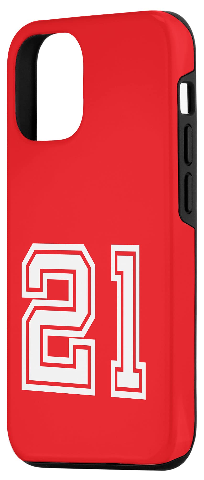 iPhone 12/12 Pro Case - Custom Jersey Number #21 Design, Birthday & Lucky Number Red Phone Cover for Sports Fans & Gift Giving