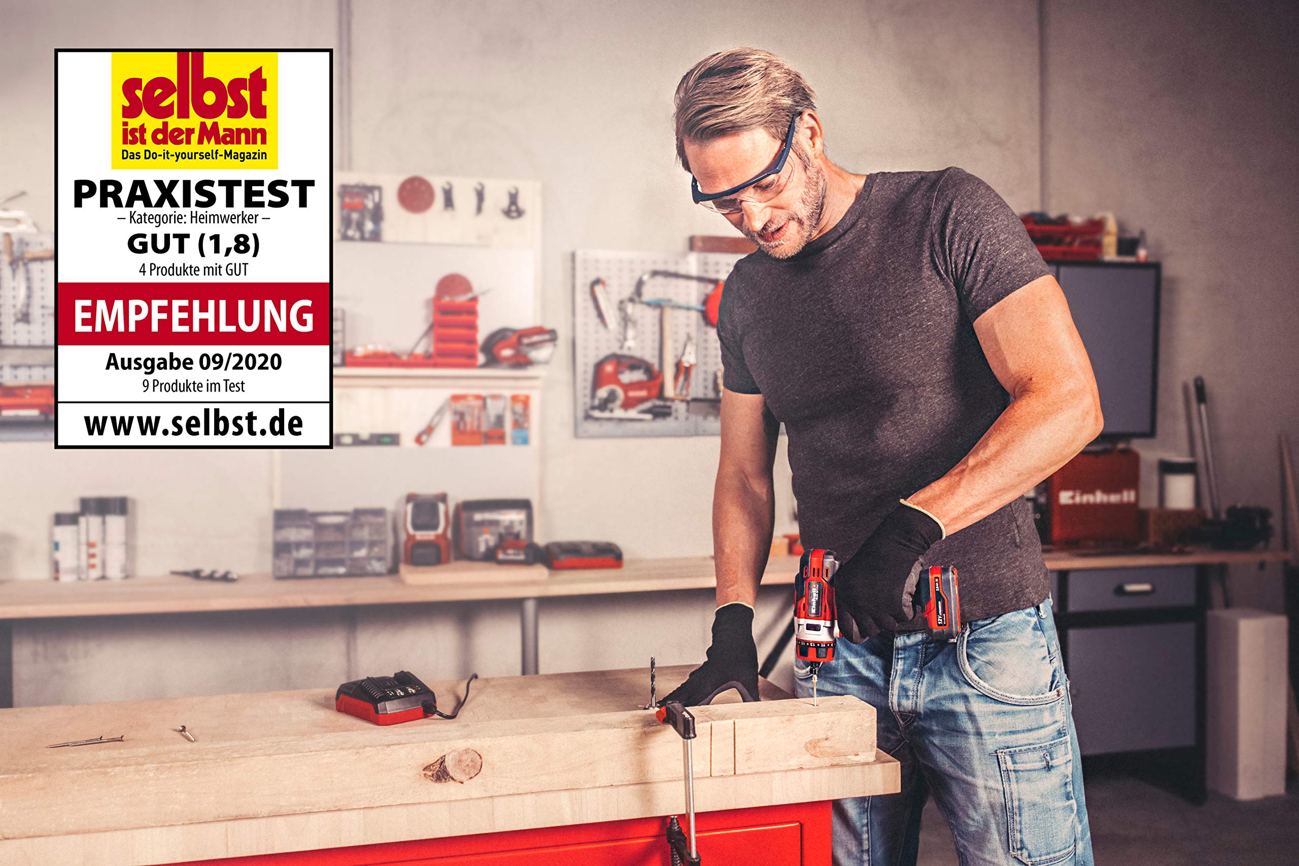 Einhell TE-CD 12/1 X-Li Cordless Drill - 12V Lithium-Ion Battery, 2-Speed Gearbox, LED Light & Soft Grip (Includes 2.0Ah Battery & 45-Min Charger) - Perfect for DIY Home Projects, Woodworking, and Light Construction Tasks