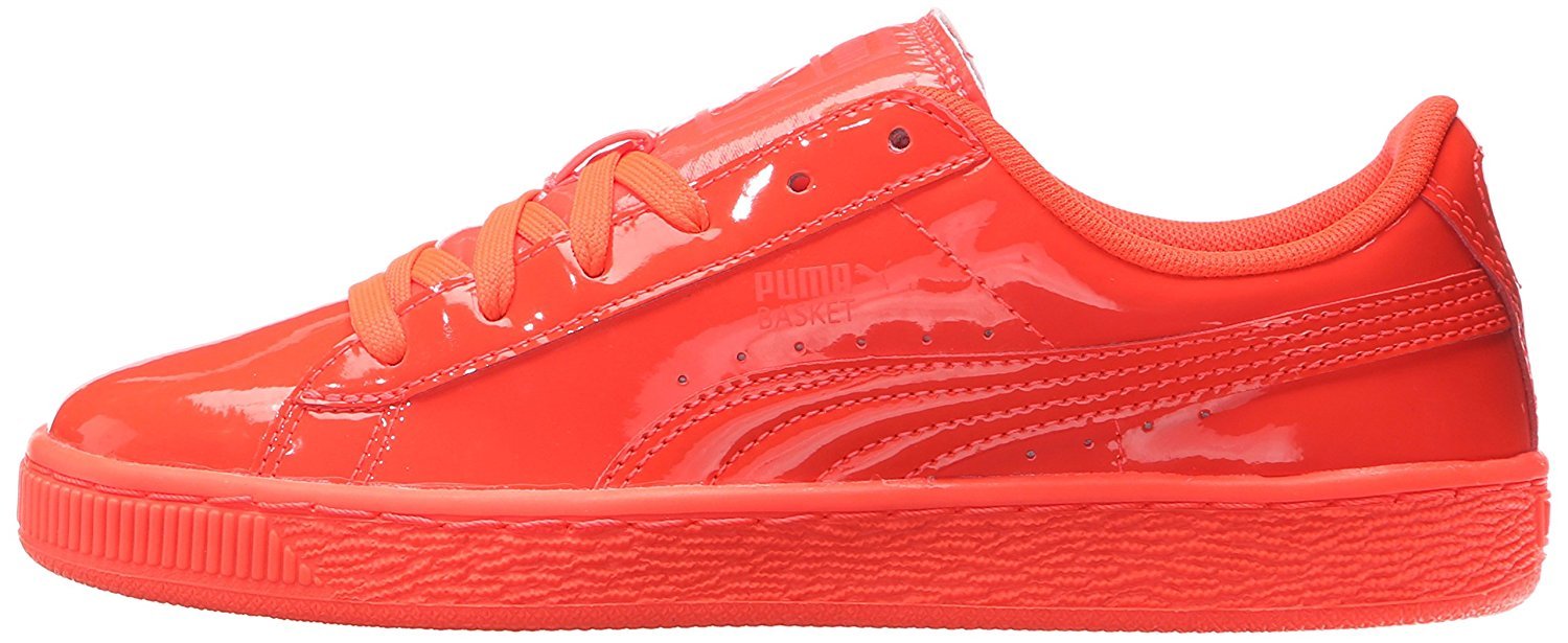 PUMA Basket Classic Patent PS Sneakers for Men & Women - Stylish White Leather Low-Top Casual Shoes for Running, Walking & Everyday Wear