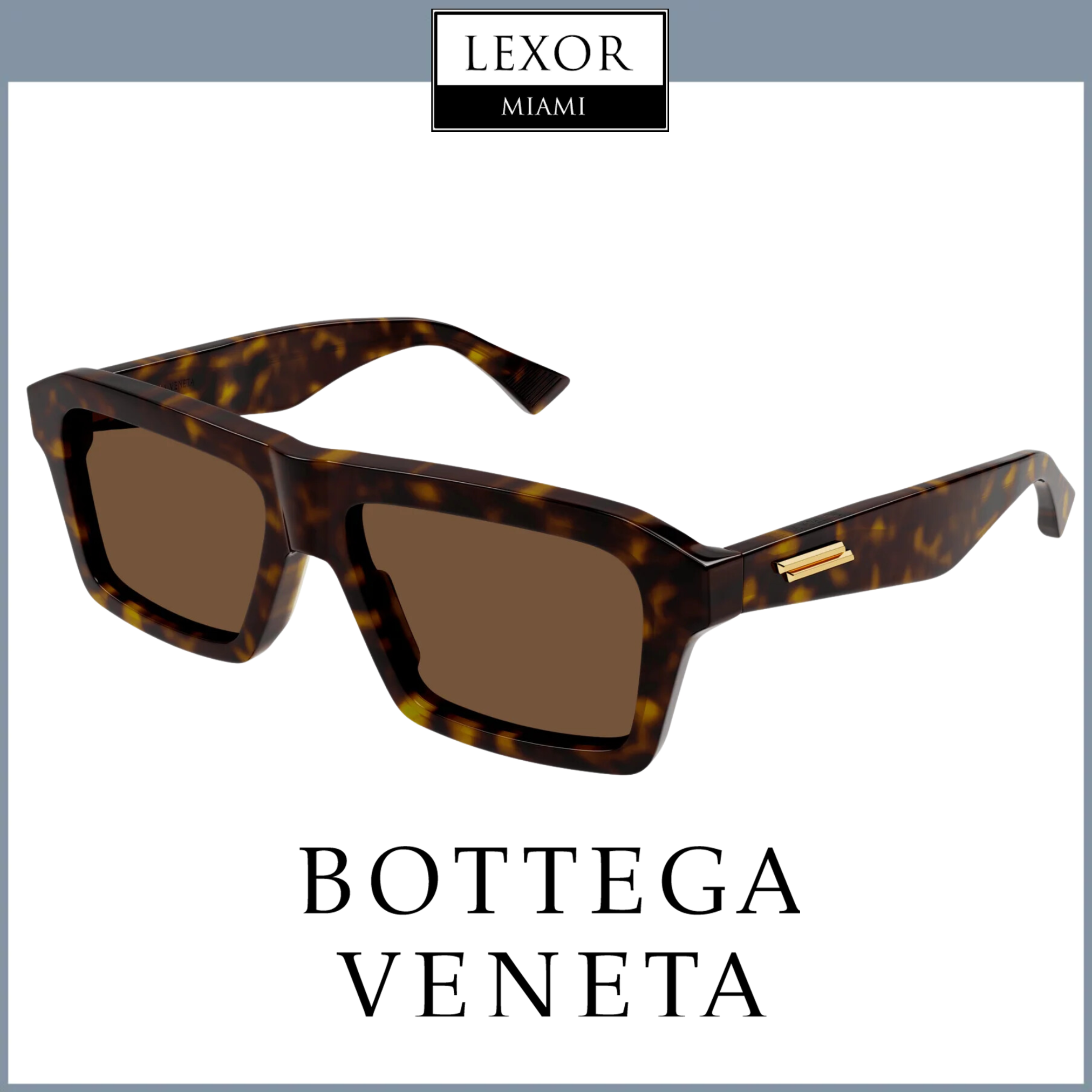Bottega Veneta BV1213S 002 55mm Recycled Acetate Sunglasses for Men - UV Protection, Polarized Lenses, Luxury Designer Shades for Driving, Travel & Outdoor Activities