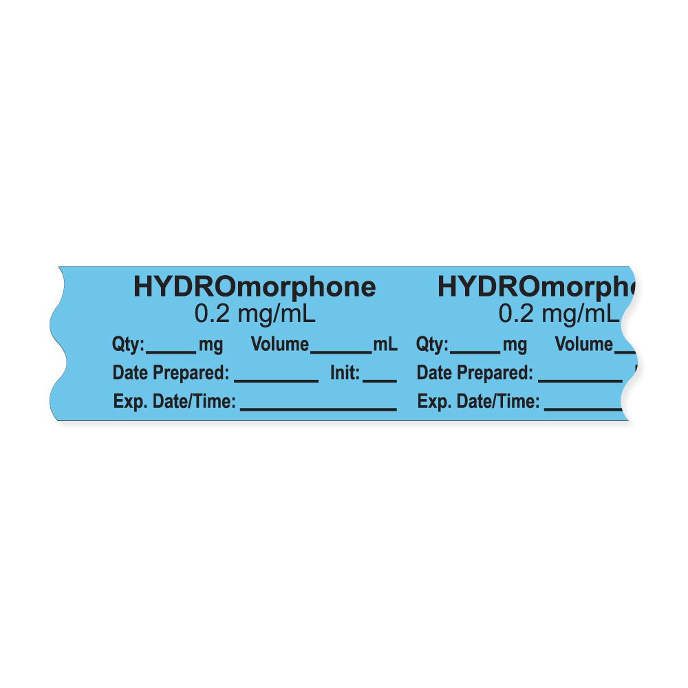 AN-2-16D02 Medical Anesthesia Tape - Removable Hydrocodone 0.2mg/mL Label - 3/4