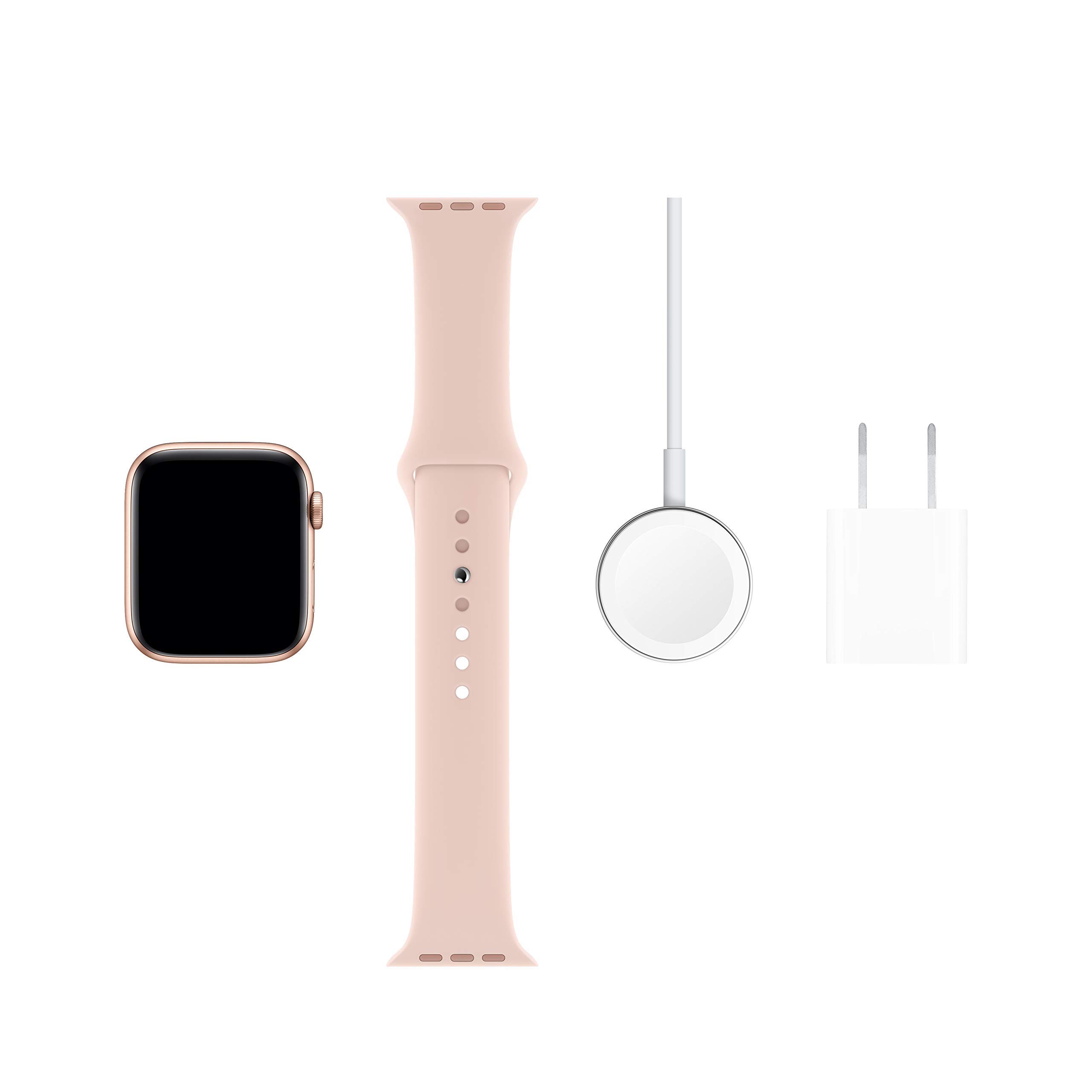 Apple Watch Series 5 GPS 44mm Gold Aluminum Case with Pink Sand Sport Band - Renewed Smartwatch for Women, Fitness Tracking & Heart Rate Monitor - Perfect for Running, Workouts & Daily Activity Tracking