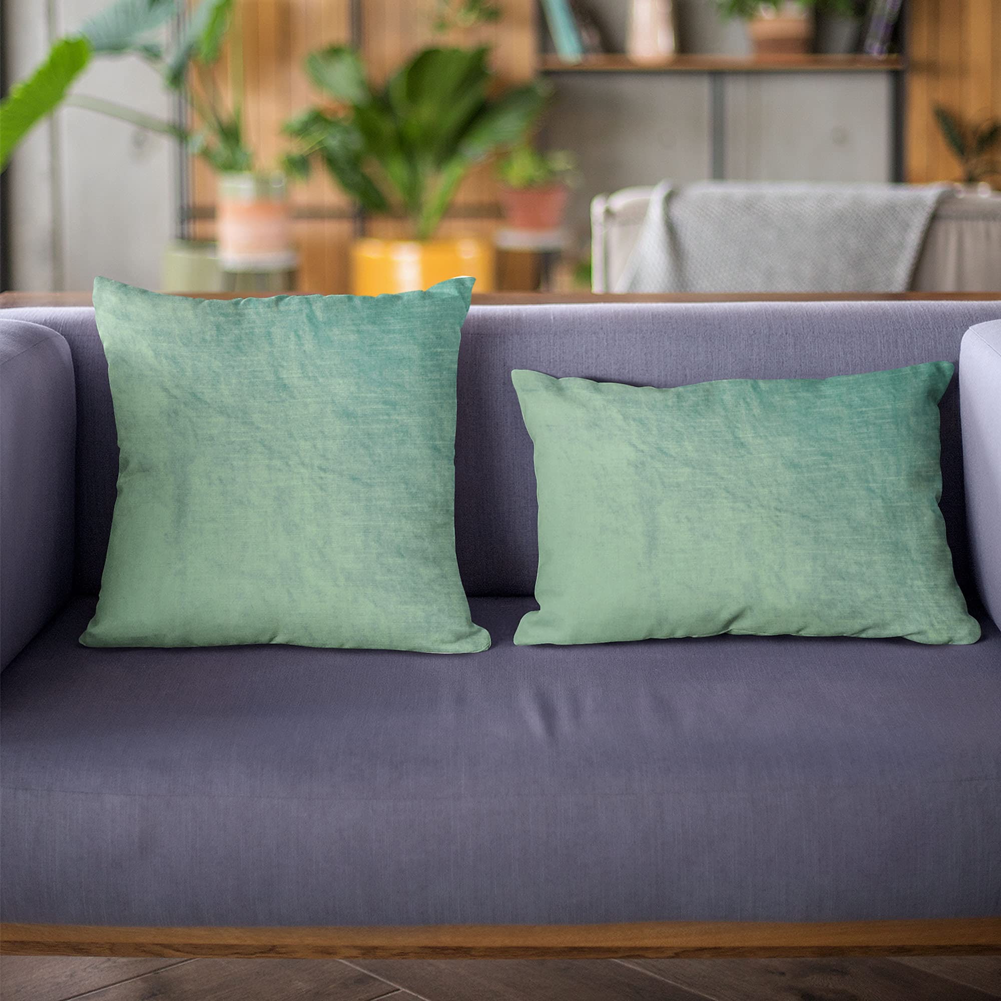 Plutus Glacier Lux Shiny Velvet Luxury Throw Pillow 20x26 Inches - Double Sided Decorative Cushion for Sofa, Bed, Living Room - Soft Green Home Decor Accent