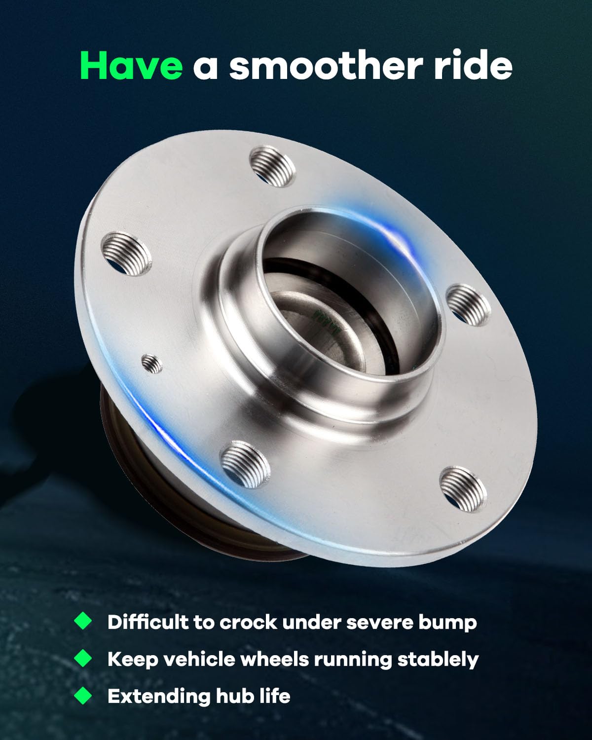SCITOO Rear Wheel Bearing Hub 512336 with ABS Sensor - Fits VW Golf, Jetta, Eos, GTI, Rabbit - for Smooth & Safe Driving