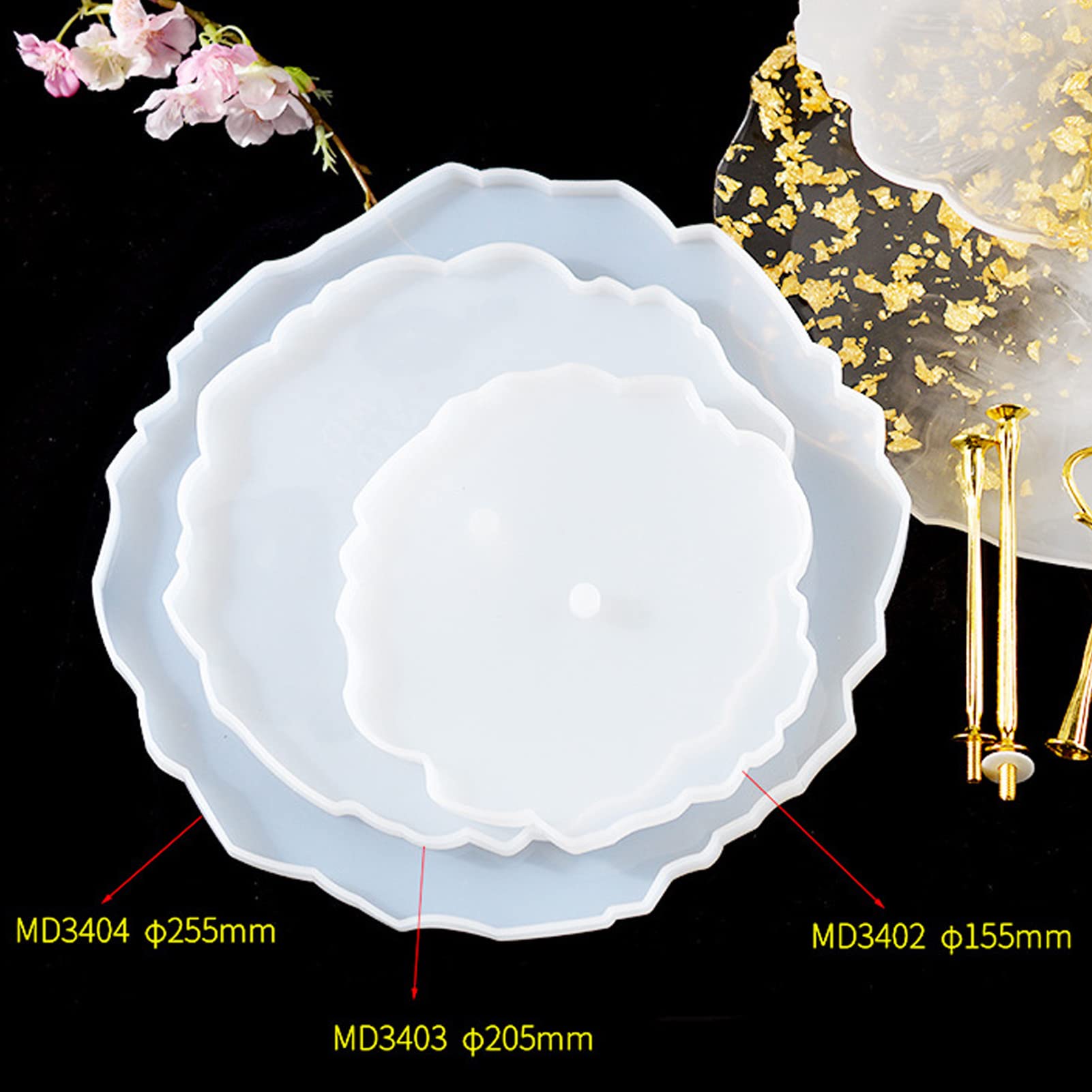3-Tier Silicone Resin Cake Stand - Decorative Serving Tray for Fruits, Snacks & Desserts | DIY Craft Making & Home Decor | Perfect for Kitchen, Dining Table & Party Display