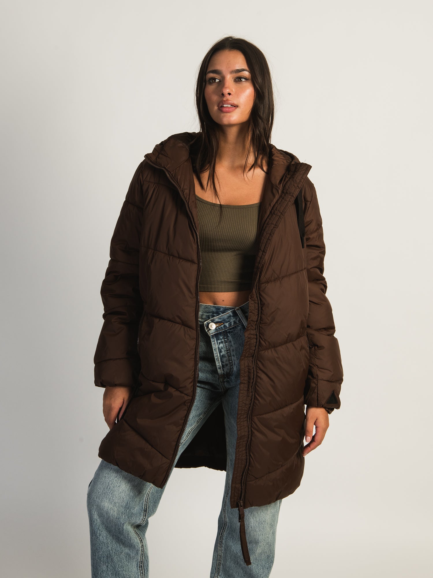 B.YOUNG Bomina Long Puffer Jacket for Women - Warm Winter Coat with Hood, Waterproof Down Jacket for Cold Weather | Perfect for Outdoor Activities, Travel & Daily Wear