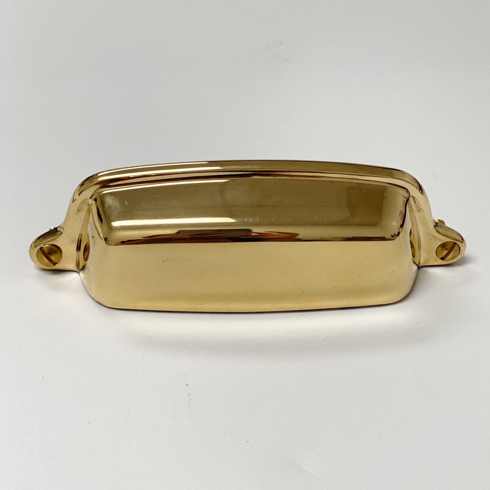 Polished Brass Eloise Cabinet Cup Drawer Pull - Vintage Style Hardware for Kitchen Cabinets, Dressers & Furniture (Set of 10) - Perfect for Home Renovation & DIY Projects