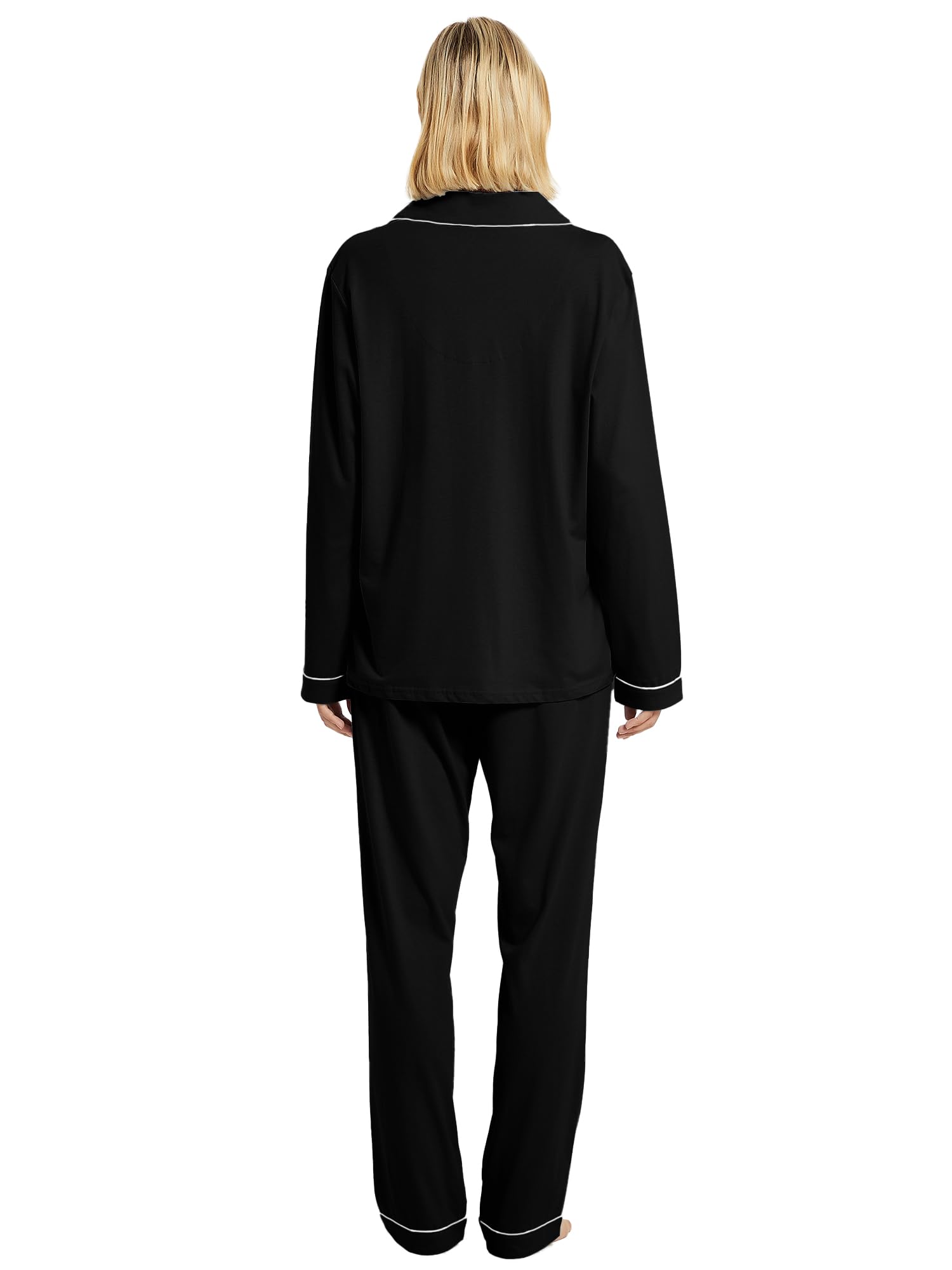 Soft Cotton Pajama Set for Women - Long Sleeve Sleepwear & Lounge Wear for Comfortable Nights