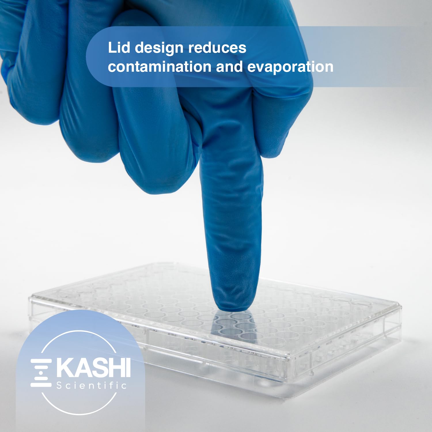 96-Well Polystyrene Flat-Bottom Microplate - Clear Sterile 96 Well Plates with Lids [Pack of 100] for Laboratory Research, ELISA Testing & Cell Culture Applications