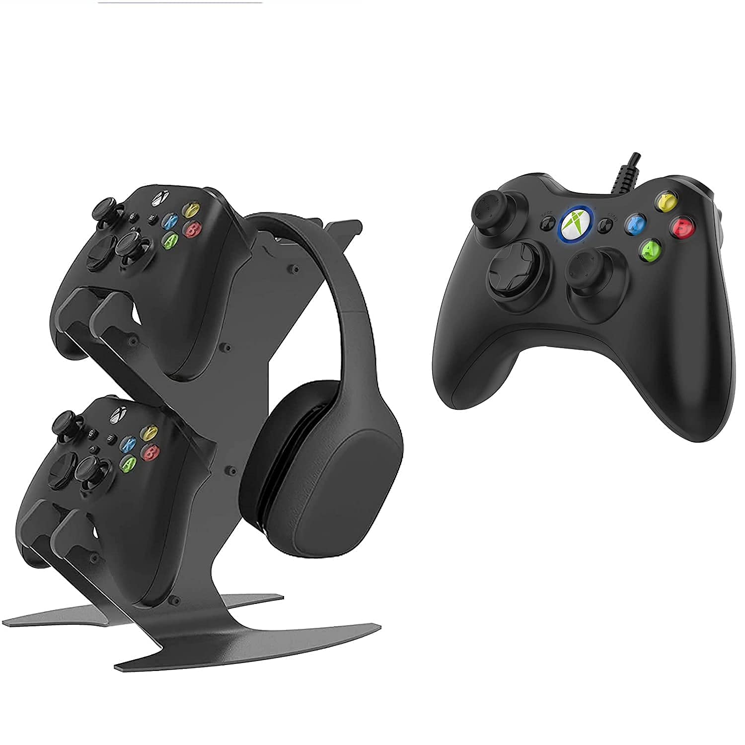 Universal Wired Game Controller for Xbox 360 & PC - Ergonomic Gaming Headset Stand with USB Cable - Perfect for Gaming, Streaming & Esports Tournaments