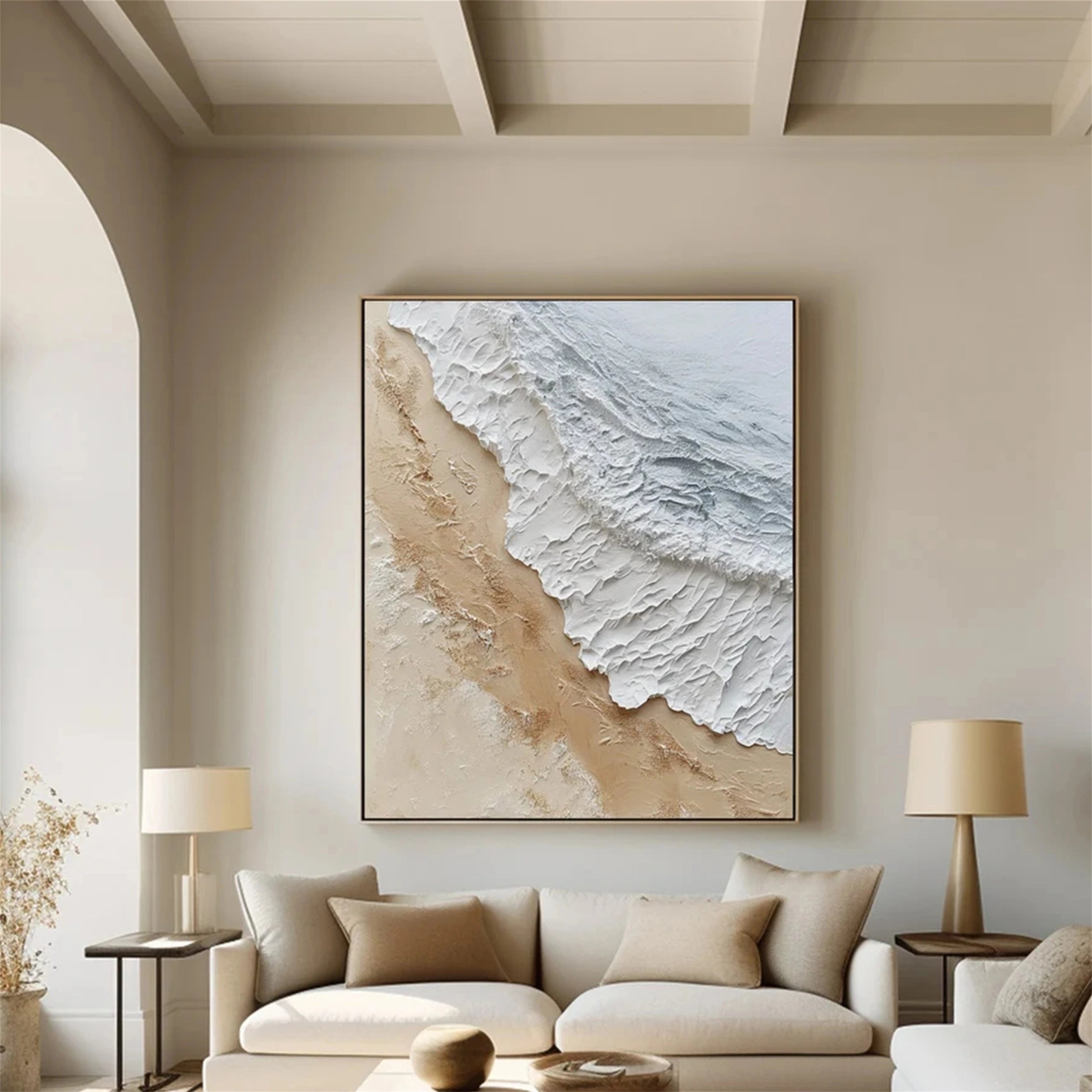 Ocean and Sky Painting #OS 084 - Handmade Canvas Wall Art for Home Decor, Office, Living Room & Bedroom