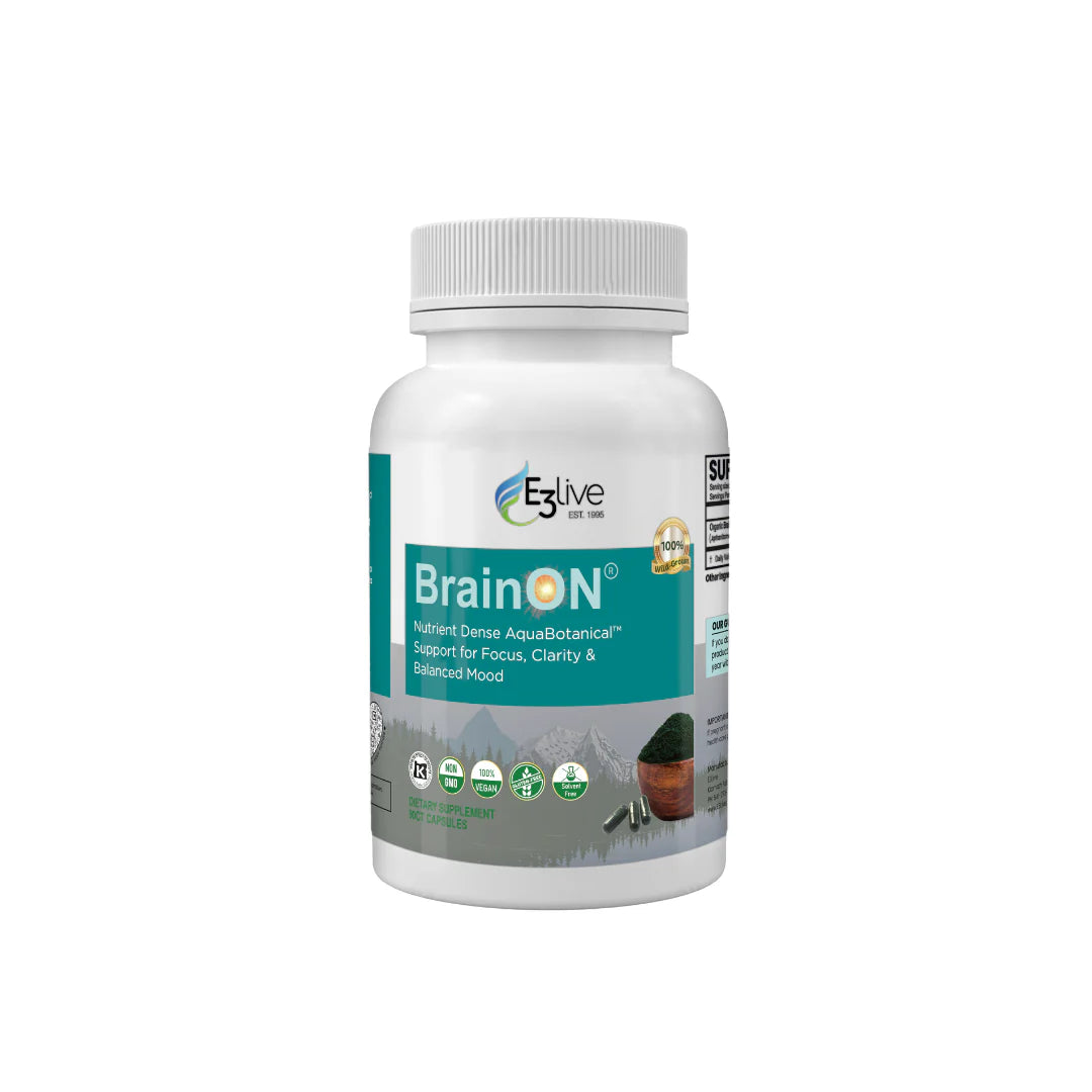 E3Live Blue-Green Algae & BrainON Nootropic Capsules/Powder - Boost Focus, Memory & Energy for Workouts, Study & Daily Performance