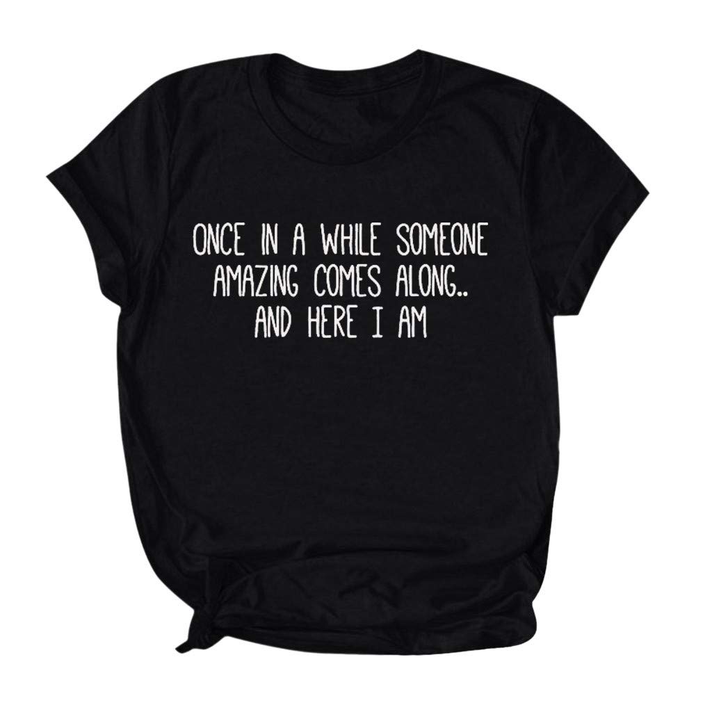 Women's White Cotton T-Shirt - Casual Short Sleeve Blouse for Ladies (Black, Medium) | Perfect for Everyday Wear, Office Outfits & Weekend Casual Looks