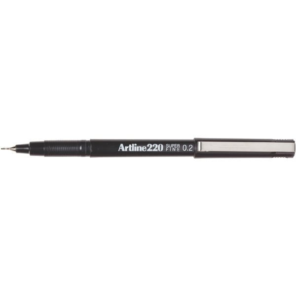 Artline 220 Fineliner Pen - Ultra Fine 0.2mm Black Ink Marker for Sketching, Drawing & Note Taking - Perfect for Artists, Students & Office Use