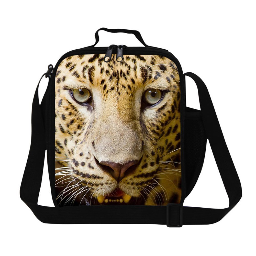 Stylish Leopard Print Insulated Lunch Bag for Kids & Adults - Perfect for Work, School, Picnics & Outdoor Activities | Reusable Food Cooler Bag
