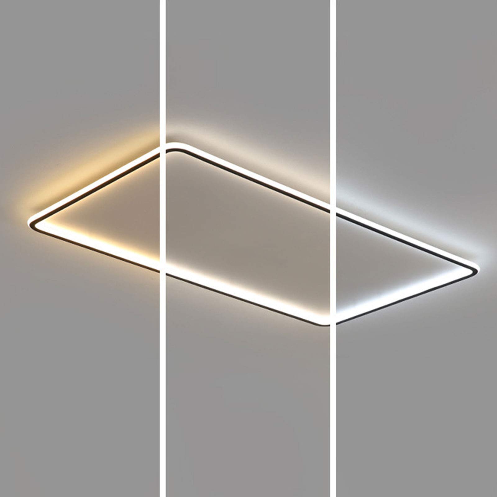 YIYIBYUS Modern Dimmable LED Ceiling Light with Remote Control - Acrylic Rectangle Lighting Fixture for Living Room, Bedroom, Kitchen & Dining - Warm White Light for Cozy Home Ambience