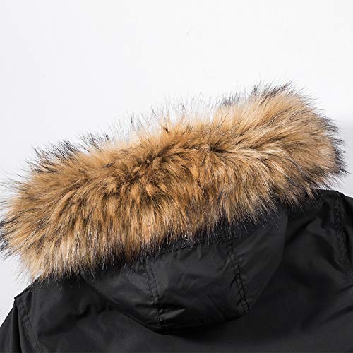ONSEFZMZ Men's Winter Parka Jacket with Fur Collar - Waterproof, Hooded, Thick Warm Coat for Outdoor Activities | Ideal for Snowboarding, Hiking & Cold Weather