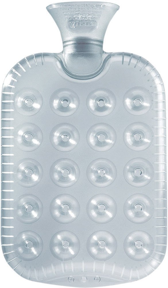 Fashy 1.2L Clear Cushion Rubber Hot Water Bottle - German Made for Pain Relief & Warmth - Perfect for Cold Nights, Menstrual Cramps & Back Pain Relief