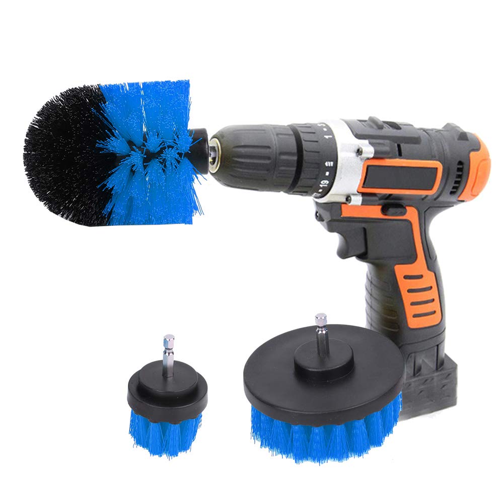 Electric Drill Power Scrubber Brush Kit with Extendable Attachment - Spin Scrubber Pads & Brushes for Deep Cleaning (Blue) - Perfect for Bathroom Tiles, Kitchen Sinks & Grout Cleaning