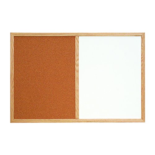 Aviditi 3' x 2' Combination Dry Erase Whiteboard and Cork Bulletin Board - Brown Frame - Perfect for Home Office, Classroom, Warehouse Organization - Memo Board for Notes, Schedules & Reminders - Ideal for Wall Mounting in Workspaces and Study Areas - Case of 1