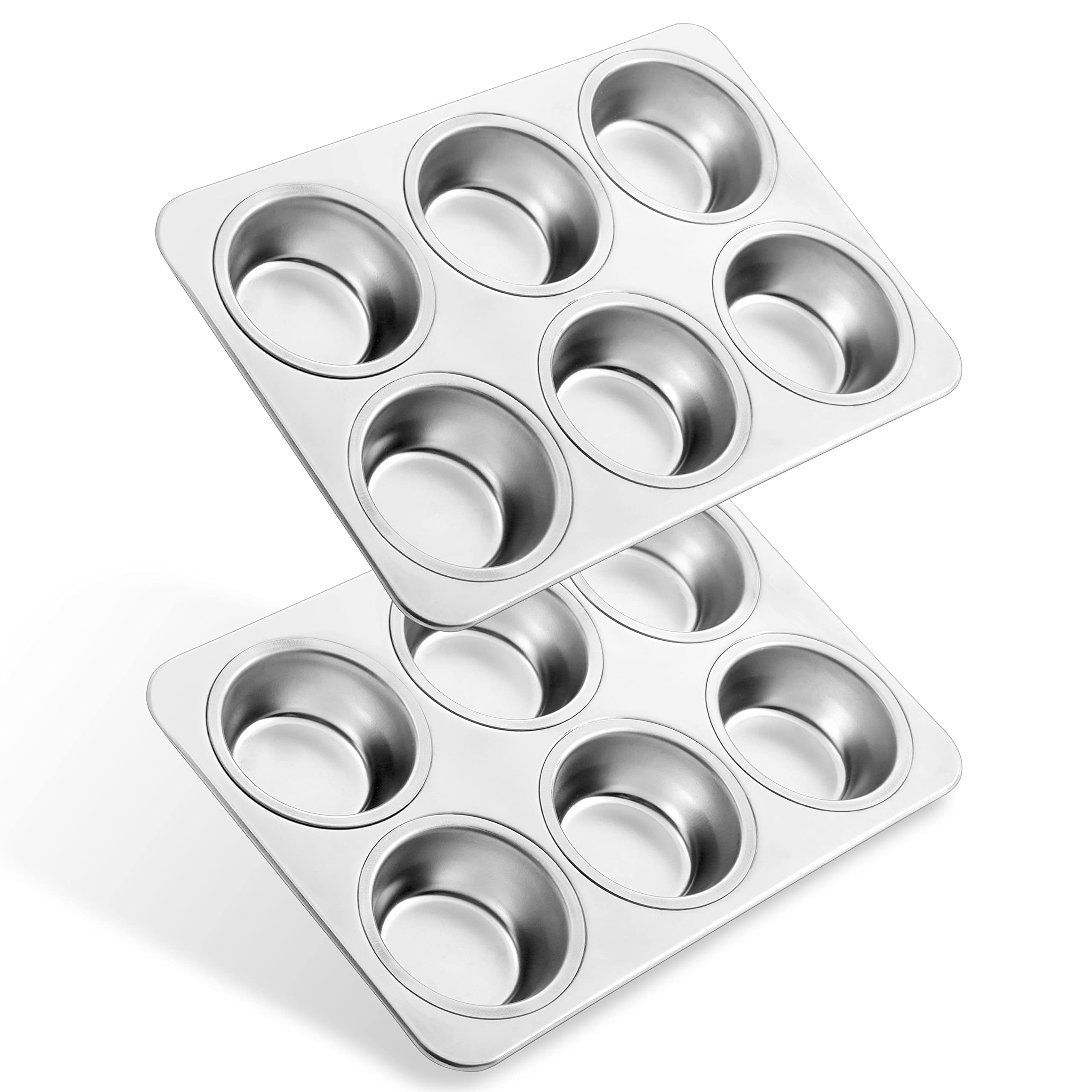 LIANYU 12-Cup Muffin Pan Set of 2 | Nonstick Stainless Steel Cupcake Baking Tray | Oven & Dishwasher Safe | Perfect for Birthday Parties, Holiday Baking & Home Dessert Making