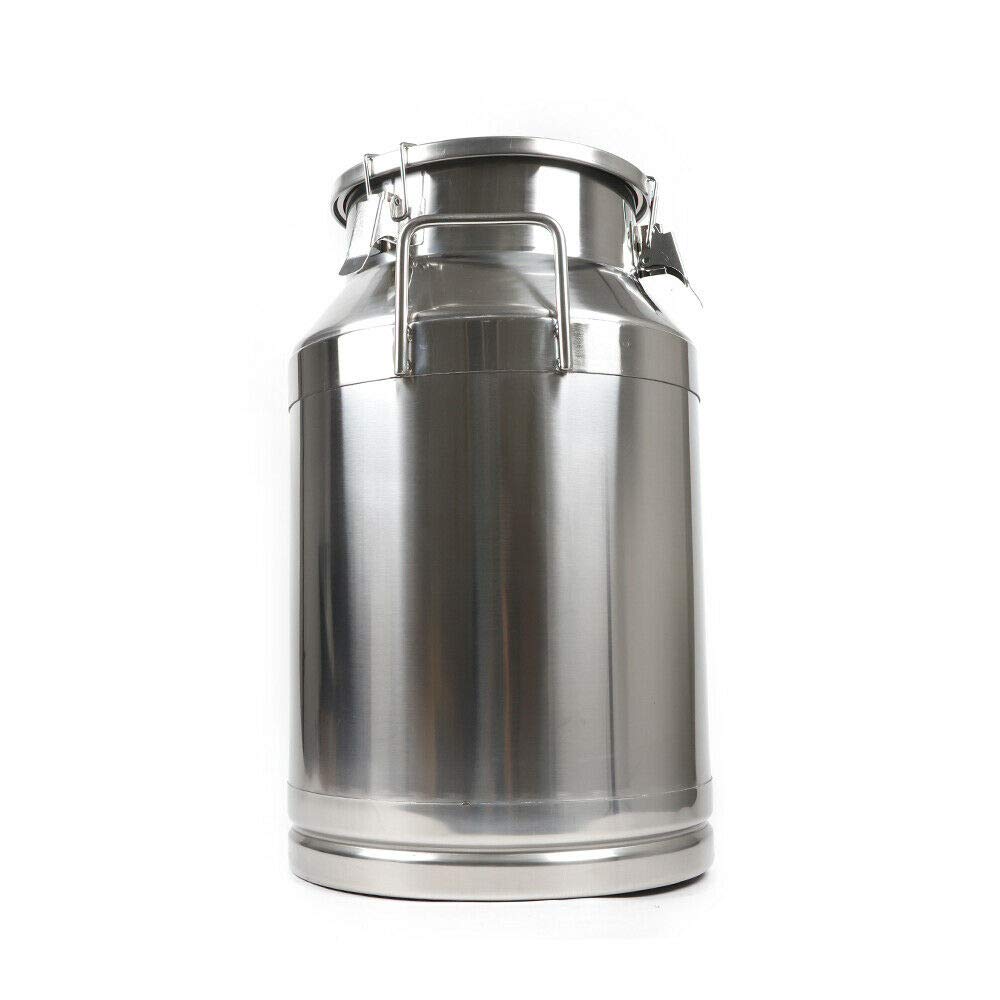 Stainless Steel Milk Can Wine Bucket Liquid Storage Container Jug with Silicone Seal - 20L 30L 40L 50L 60L (40L) - Perfect for Home Brewing, Wine Storage, Dairy Farm & Commercial Kitchen Use