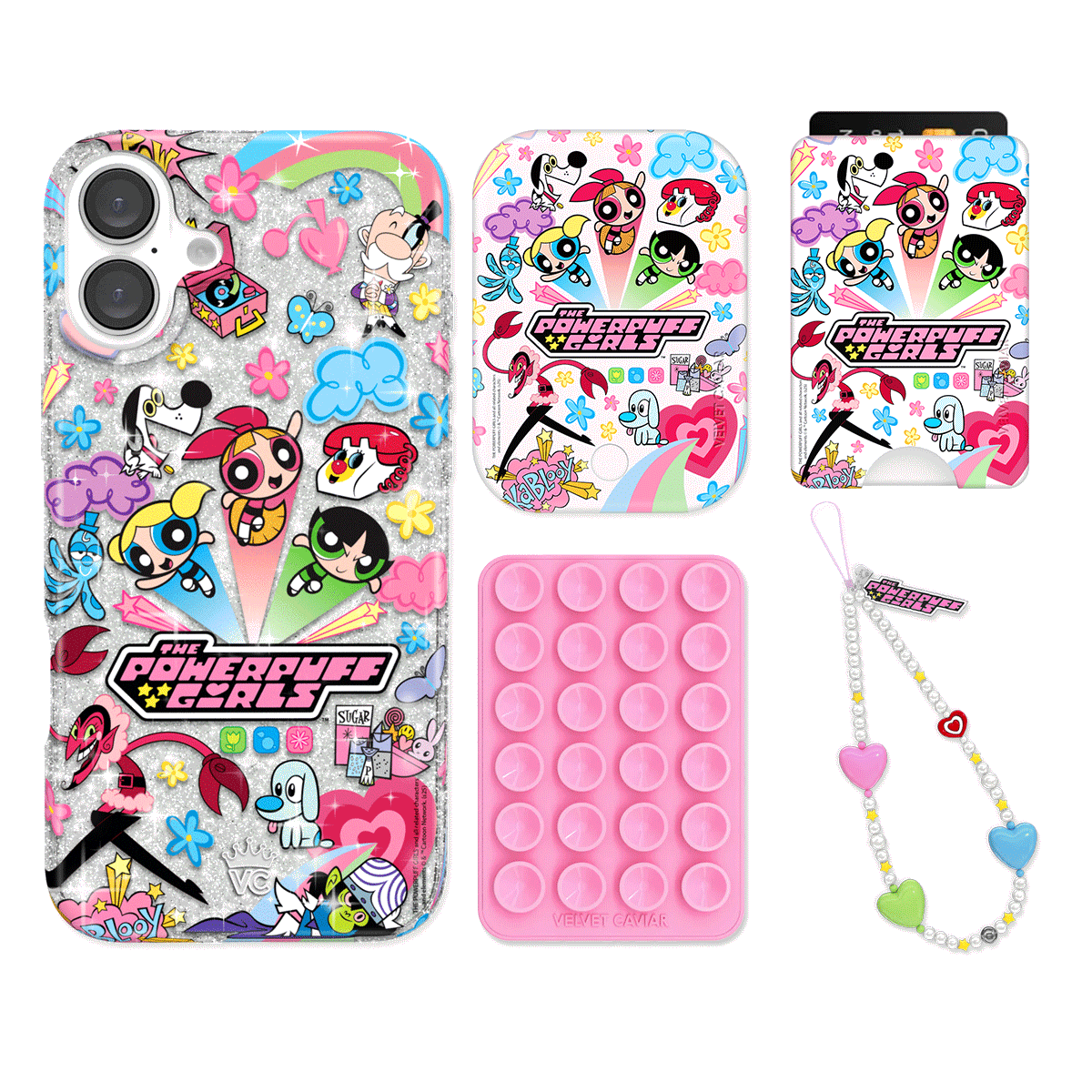 The Powerpuff Girls iPhone Case & Wallet Set - Cute Cartoon Character Phone Cover with Card Holder for Girls - Perfect Gift for Kids, Teens & Fans - Use at School, Work or Travel