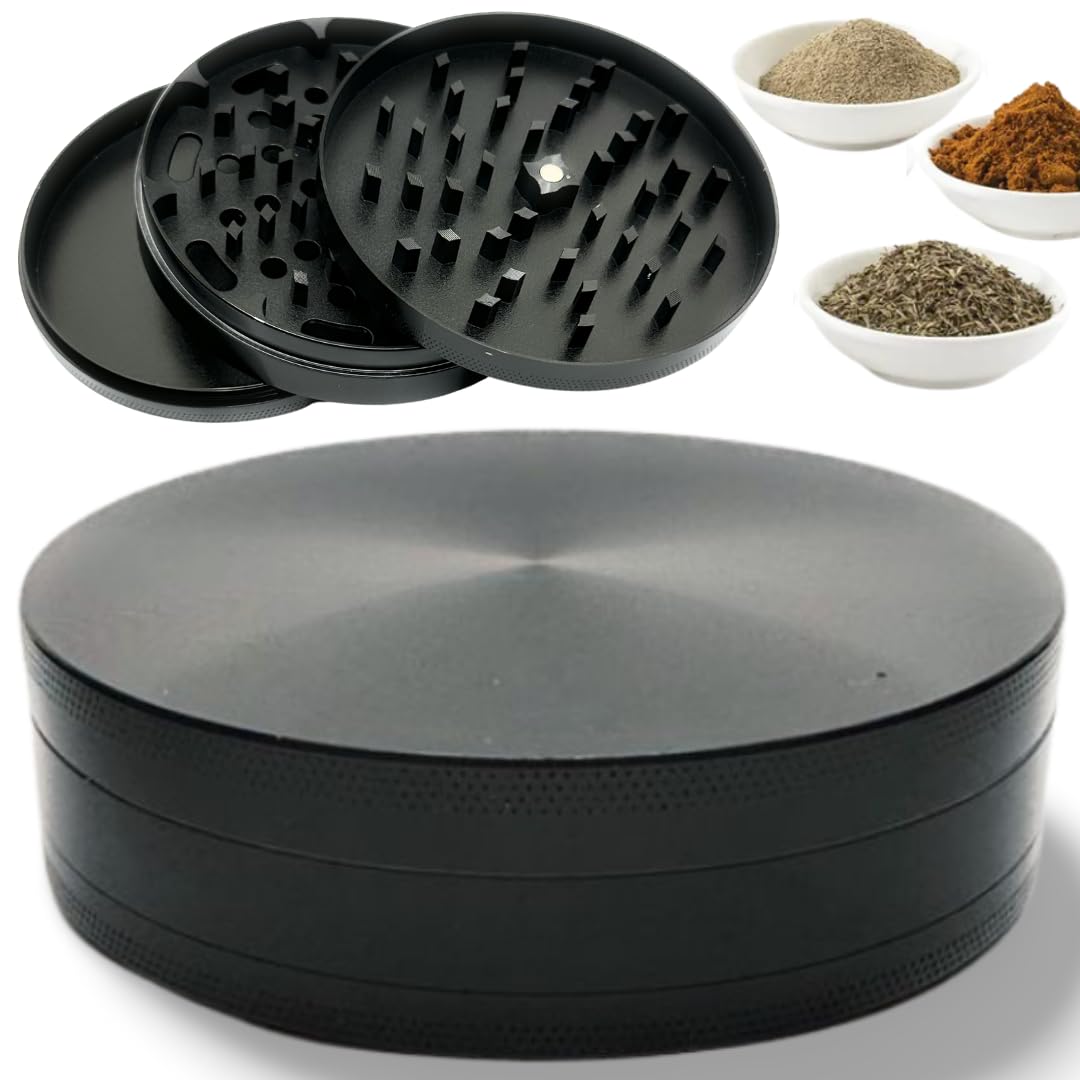 4 Inch Spice Grinder with Sharp Metal Teeth - Low Profile 1