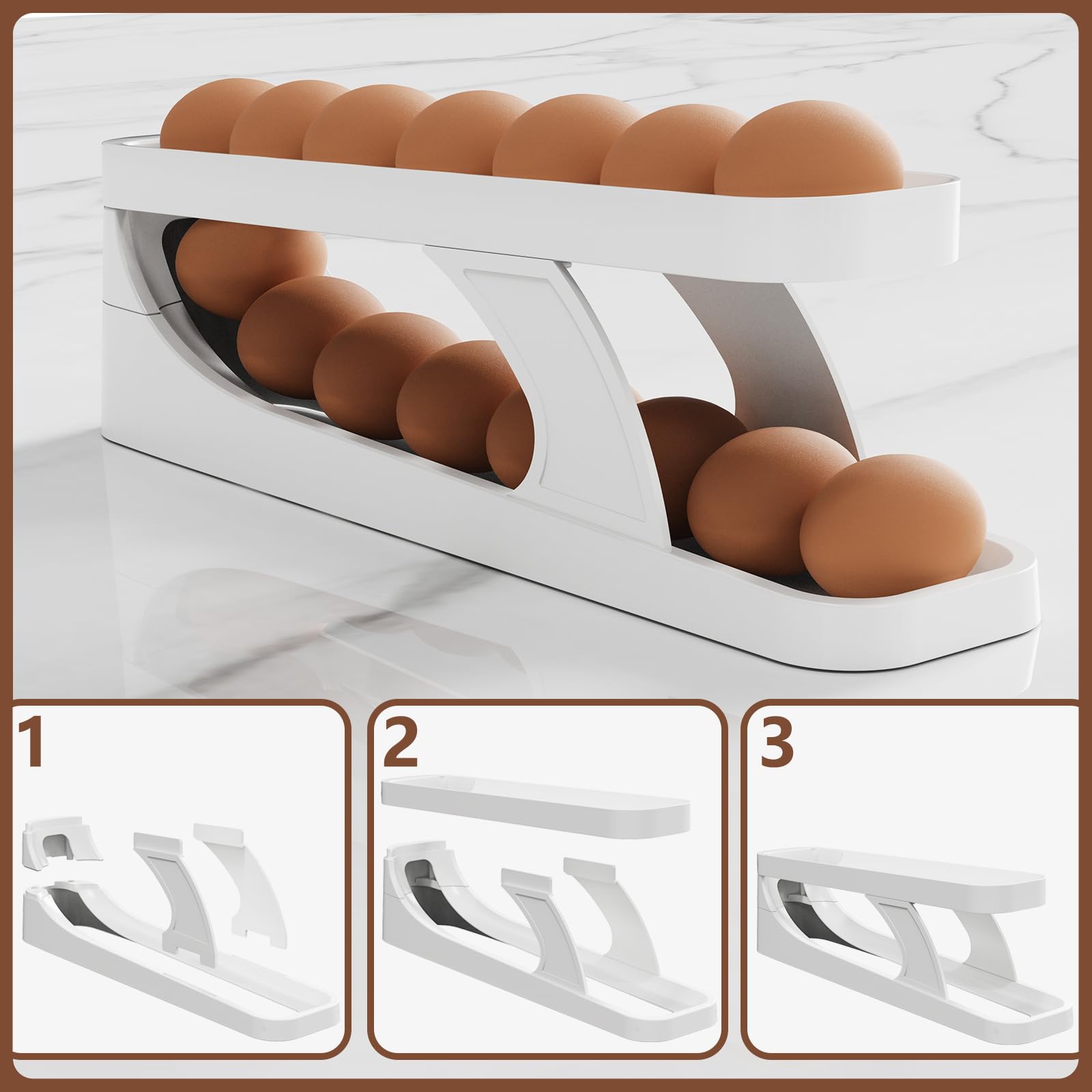 CHANCETSUI Egg Storage Holder for Fridge Organization - Space Saving Refrigerator Organizer for RV, Camper & Home Kitchen | Perfect for Camping Trips & Small Space Living