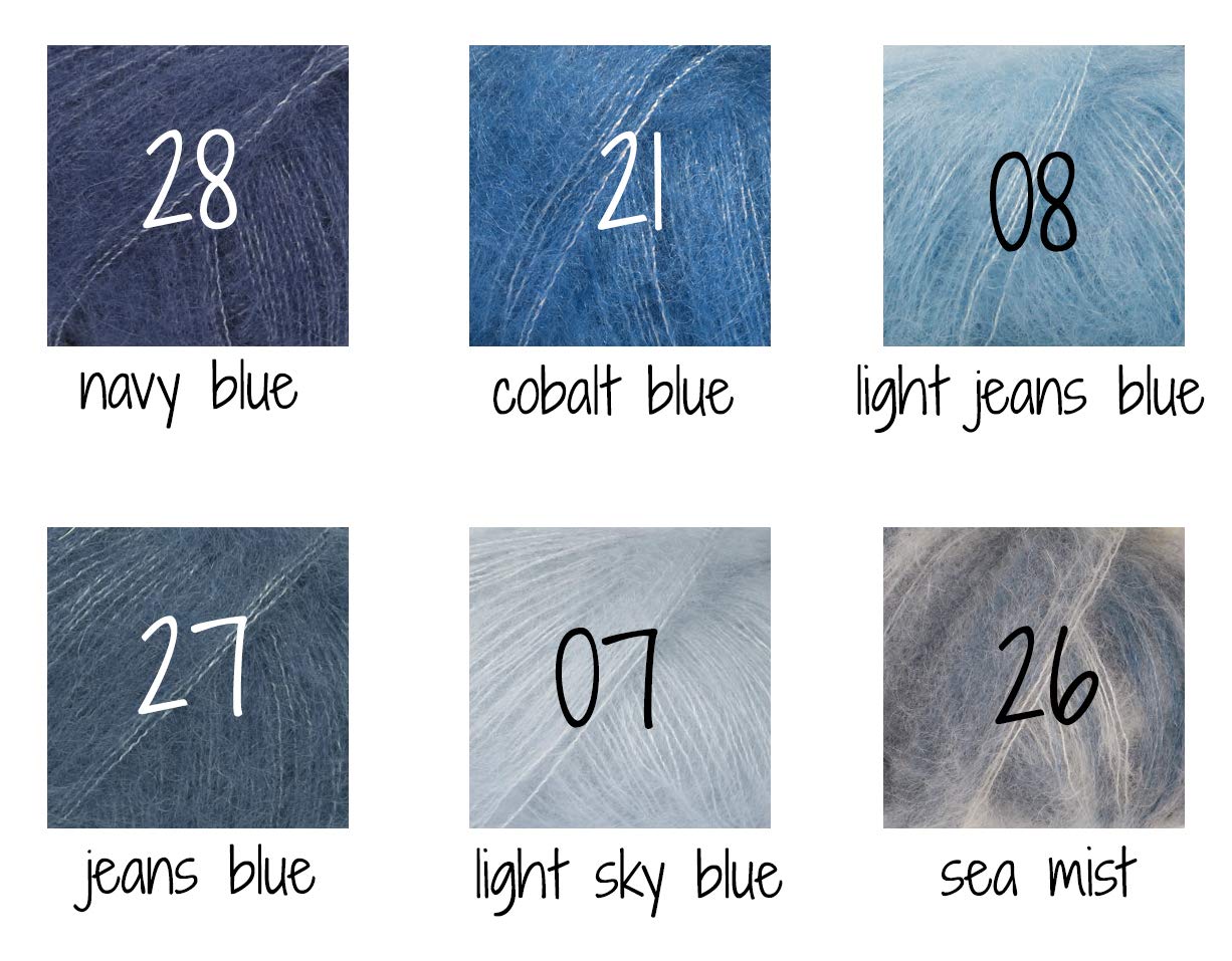 Drops Kid Silk Sh08 Grey Blue - Soft & Luxurious Silk Yarn for Knitting & Crocheting - Perfect for Scarves, Shawls, and Baby Clothes - Handmade Craft Supplies