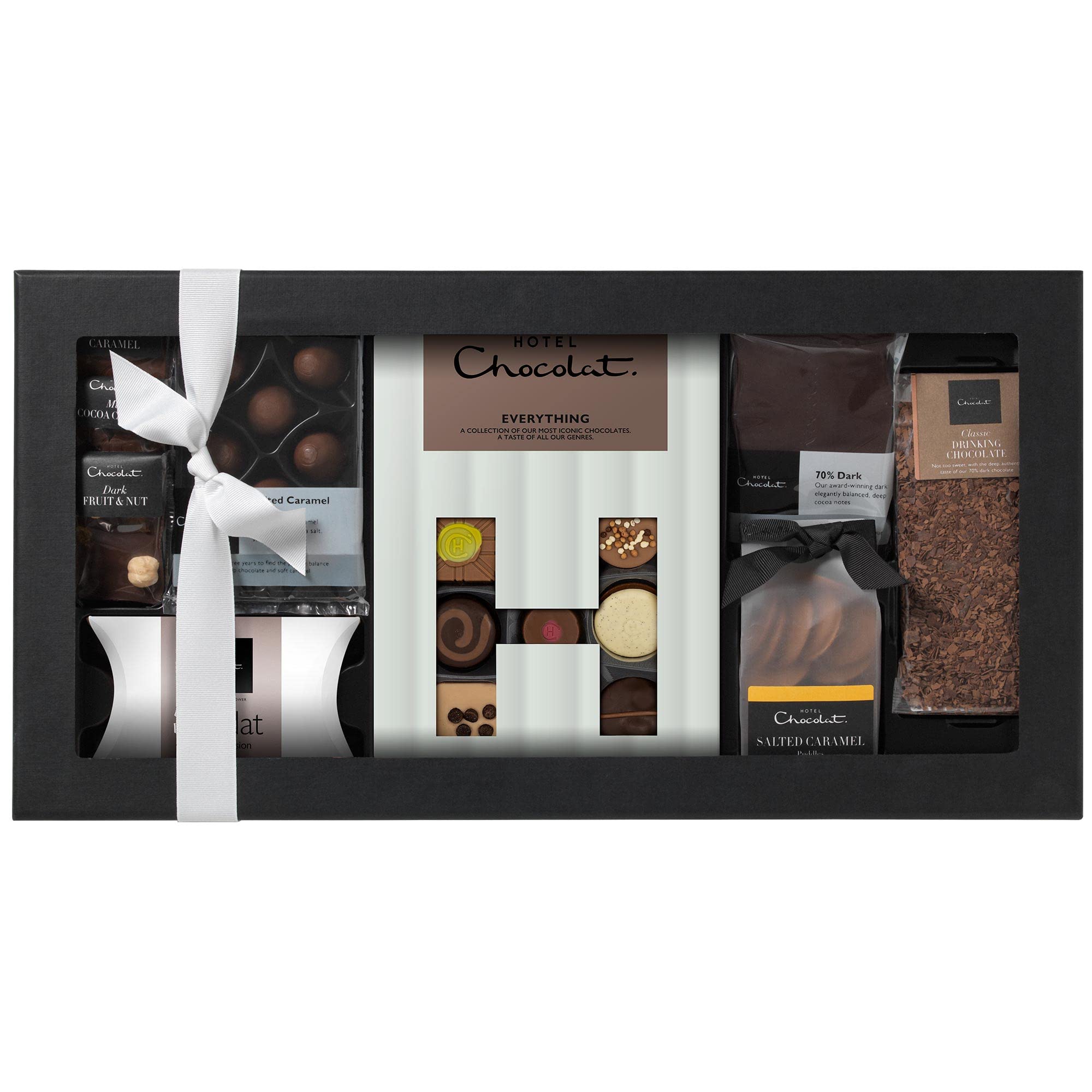Luxury Hotel Chocolat Large Chocolate Gift Hamper 578g - Premium Milk, Dark & White Chocolate Assortment - Elegant Ribbon-Tied Present for Holidays, Birthdays & Corporate Gifting
