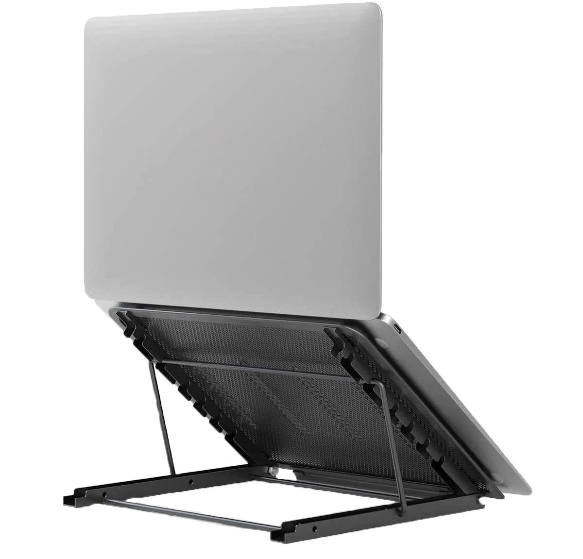 Adjustable Laptop Stand for Desk - Portable & Foldable Computer Riser with Height Adjustment - Compatible with MacBook Pro, MacBook Air & All Laptops - Perfect for Home Office, Gaming & Workstation Setup