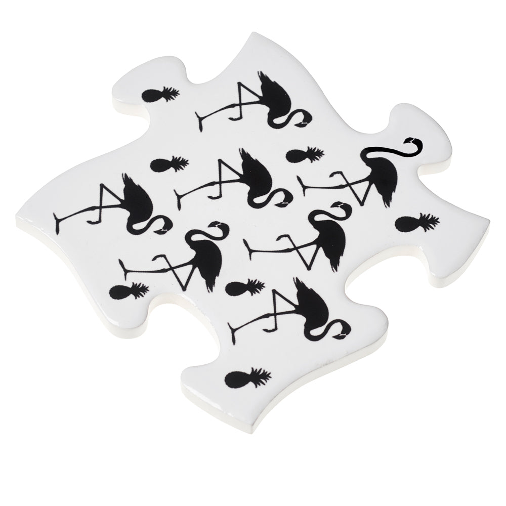 Flamingo & Pineapple Coaster Set - Tropical Drink Coasters for Summer Cocktails, Iced Tea & Coffee - Waterproof & Heat-Resistant Bar Accessories
